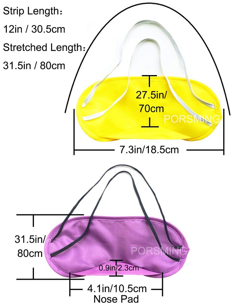 PorsMing Eye Mask Sleep Masks Pack of 36 PorsMing Sleeping Mask Blindfold Eye Cover Team Building Games Party with Nose Pad and Adjustable Strap for Women Men Kids 4 Layers Colors (18 Color 36 Pieces) - Image 3